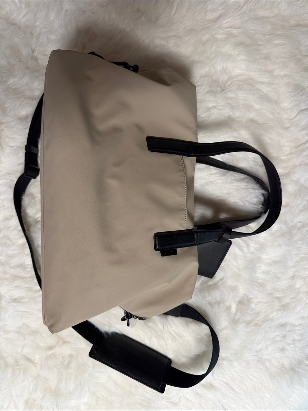 Away Beige Everywhere Bag with Black Handles